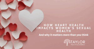 Heart health concept with red and white hearts illustrating the connection between cardiovascular health and women’s sexual health