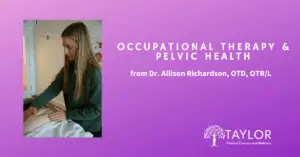 occupational therapist performing pelvic floor therapy hands-on treatment in a calm wellness clinic setting